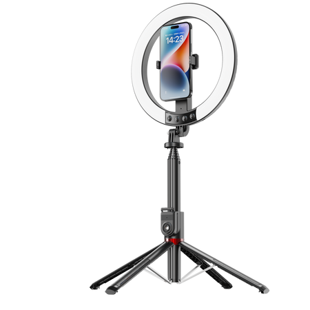 Blavec Lampa pierścieniowa Selfie Aluminium Aura LED RGB Ring P-50 25cm tripod + pilot + 2,3 metra (RLP50-TRB23) czarny