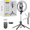 Blavec Ringlicht LED P-55 Aura 25 cm Selfie mit Tripod und Fernbedienung - Schwarz