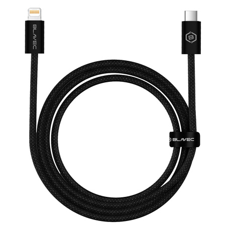 Blavec Candy Kabel im Geflecht USB-C auf Lightning PD 20W 2,4A 2 m - Schwarz