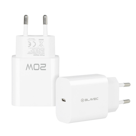 Blavec Ładowarka Sieciowa BC-9 USB-C PD 20W 3A - Biała