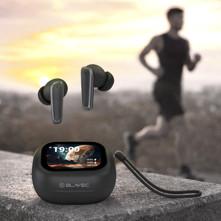 Blavec Bluetooth-Kopfhörer TWS BW-07 Live mit LCD-Display - Schwarz