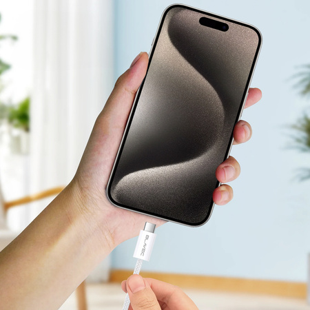 Blavec Kabel Candy mit Geflecht USB auf USB-C PD 60W 3A 2 m - Weiß