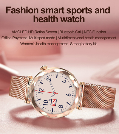 Blavec Damen-Smartwatch Liana + 2 Armbänder - Roségold
