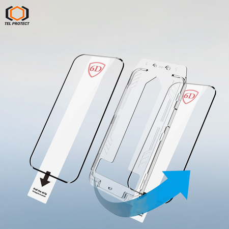 Hartowane szkło Tel Protect Dust-Free Easy Fit Privacy Full Glue 6D do Iphone 15 czarne - 2 sztuki