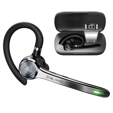 Blavec Bluetooth-Headset Talk 1 Multipoint + Ladeetui (BHTA1-B) Schwarz