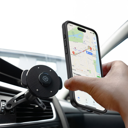 Blavec Autohalterung fürs Telefon BH-15 Quick Lock kompatibel mit MagSafe fürs Lüftungsgitter - Schwarz