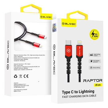 Blavec Kabel USB-C auf Lightning zum Laden 20W 2,4A 0,25 m