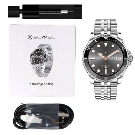 Blavec Smartwatch M-02 Business AMOLED Full Touch Voice Call - Silber
