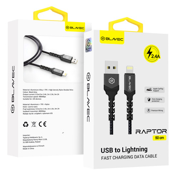 Kabel USB na Lightning do ładowania, 2,4A ( 0,5 m )