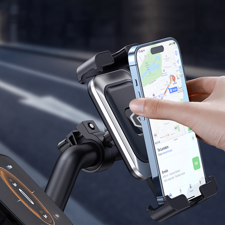 Blavec Fahrrad-/Motorradhalterung fürs Telefon BV-02 Velo für den Lenker - Silber-schwarz