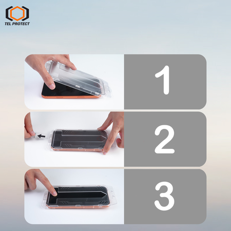 Hartowane szkło Tel Protect Dust-Free Easy Fit Privacy Full Glue 6D do Iphone 15 czarne - 2 sztuki