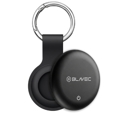 Blavec GPS-Tag BTG-02 – Dual-Bluetooth-Tracker für Apple & Android + Hülle mit Schlüsselring (BTBTG02-KB), Schwarz