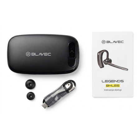 Blavec Bluetooth-Headset Legend 5 Multipoint + Ladeetui (BHLE5-B) Schwarz
