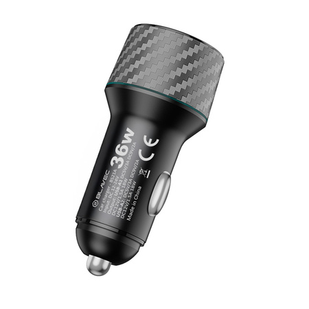 Blavec Auto-Ladegerät BS21A Carbon 2xUSB QC 3.0 36W 3A