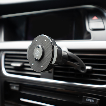 Blavec Autohalterung fürs Telefon BH-15 Quick Lock kompatibel mit MagSafe fürs Lüftungsgitter - Schwarz