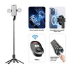 Blavec Selfie-Stick Aluminium Fusion MagSafe-kompatibel + Fernbedienung + 2 Lampen 1,4 m