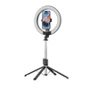 Blavec Ringlicht LED P-55 Aura 25 cm Selfie mit Tripod und Fernbedienung - Schwarz