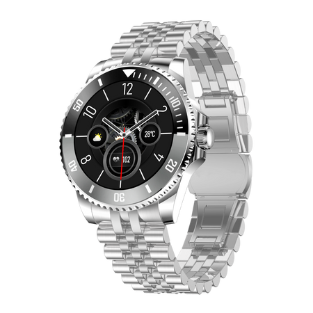 Blavec Smartwatch M-02 Business AMOLED Full Touch Voice Call - Silber