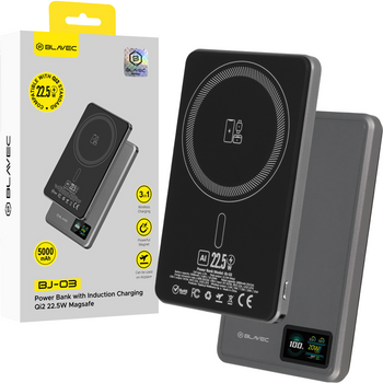 Blavec Magnetische Powerbank fürs Telefon Mini 5000 mAh 22,5W kompatibel mit MagSafe