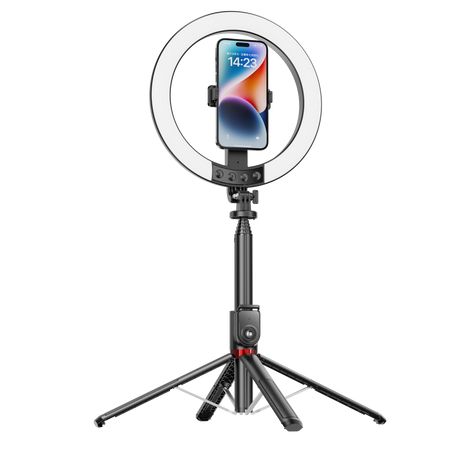Blavec Lampa pierścieniowa Selfie Aluminium Aura LED RGB Ring P-50 25cm tripod + pilot + 2,3 metra (RLP50-TRB23) czarny