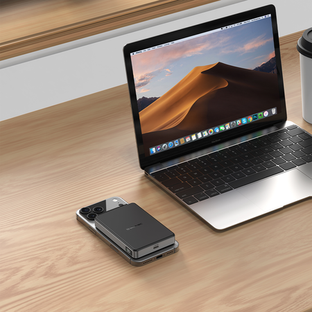 Blavec Power Bank 10000mAh BJ-05 Ultra Fast 16mm - Typ C - Qi2.2 25W + PD 45W magnetyczny indukcyjny Magsafe 2 w 1 (PBBJ05-QI22MC10B) czarny