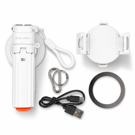 Blavec Selfie-Stick Aluminium Coco PRO Mini P-01 MagSafe Auto Pop Quadripod + Fernauslöser + Halterung 0,48 m - Weiß