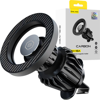 Blavec Uchwyt Samochodowy BH-16A Carbon magnetyczny Magsafe do kratki (BH16AC-MAVB) czarny