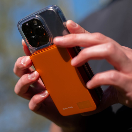 Blavec Magnetische Powerbank fürs Telefon BJ-04 5000 mAh 22,5W 3in1 kompatibel mit MagSafe USB-C - Orange Glas
