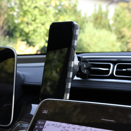 Blavec Autohalterung fürs Telefon BHC-01B 15W Magnetisch mit induktivem Laden fürs Lüftungsgitter - Schwarz