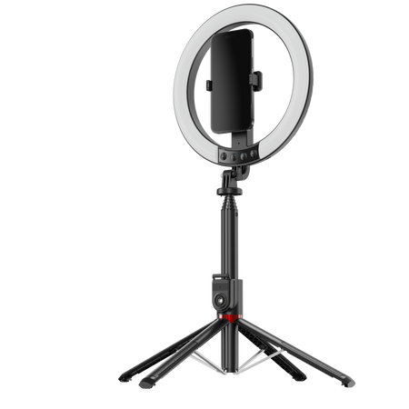 Blavec Lampa pierścieniowa Selfie Aluminium Aura LED RGB Ring P-50 25cm tripod + pilot + 2,3 metra (RLP50-TRB23) czarny