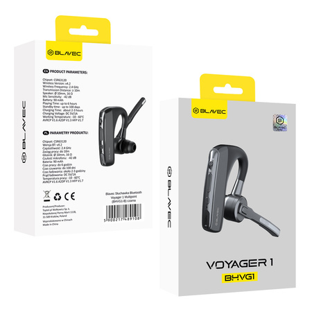 Blavec Bluetooth-Ohrhörer Voyager 1 Multipoint - Schwarz