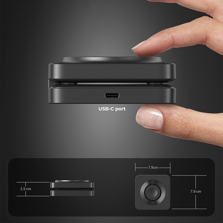 Blavec Induktives Ladegerät BQI-02 Qi 15W 3-in-1 Magnetisch kompatibel mit MagSafe - Schwarz