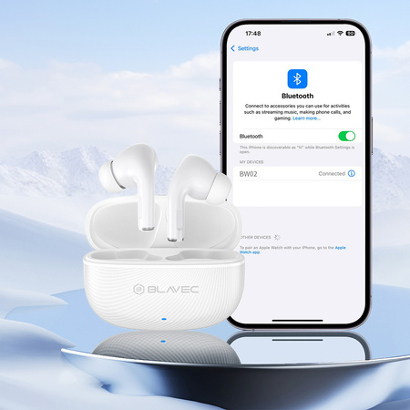 Blavec Bluetooth-Ohrhörer TWS BW-02 Carbon - Weiß