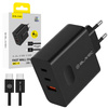 Blavec Ładowarka Sieciowa BC-11 GaN USB + 2xUSB-C QC PD 65W 3A z Kablem USB-C na USB-C - Czarna