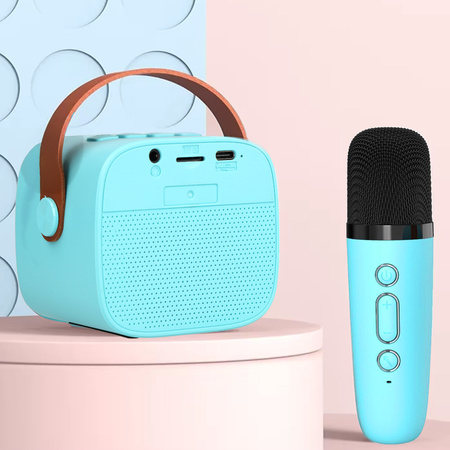 Blavec Kabelloser Lautsprecher Bluetooth WS-07 Karaoke Party 5W mit 2 Mikrofonen - Blau