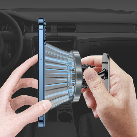Blavec Autohalterung fürs Telefon BH-16B Carbon Magnetisch kompatibel mit MagSafe fürs Armaturenbrett - Schwarz