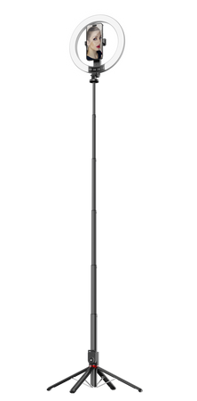 Blavec Lampa pierścieniowa Selfie Aluminium Aura LED RGB Ring P-50 25cm tripod + pilot + 2,3 metra (RLP50-TRB23) czarny