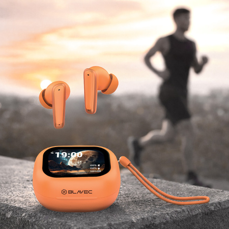Blavec Bluetooth-Kopfhörer TWS BW-07 Live mit LCD-Display - Orange
