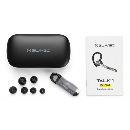 Blavec Bluetooth-Headset Talk 1 Multipoint + Ladeetui (BHTA1-B) Schwarz