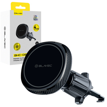 Blavec Autohalterung BHC-06B 15W magnetisch mit induktivem Laden und aktiver Kühlung für das Lüftungsgitter (BHC06B-MAVIB) schwarz