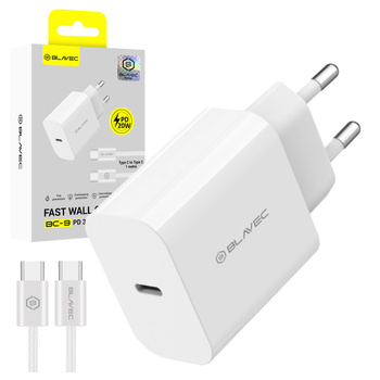 Blavec Netzladegerät BC-9 USB-C PD 20W 3A mit USB-C-Kabel - Weiß