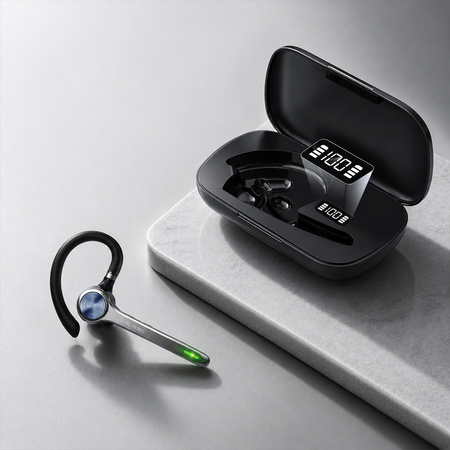 Blavec Bluetooth-Headset Talk 1 Multipoint + Ladeetui (BHTA1-B) Schwarz