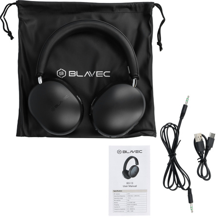 Blavec Słuchawki nauszne Bluetooth BO-13 Bass Aceonix ANC (BO13-B) czarne