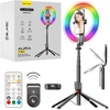 Blavec Ringlicht LED RGB P-50 Aura 25 cm Selfie mit Tripod und Fernbedienung - Schwarz