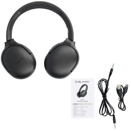 Blavec Słuchawki nauszne Bluetooth BO-12 Bass Master ANC (BO12-B) czarne