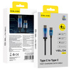 Blavec Velox Kabel geflochten - Typ C auf Typ C - PD 100W 5A LED-Display 1,2 Meter Apple CarPlay/Android Auto (CVE-CC5B12) schwarz