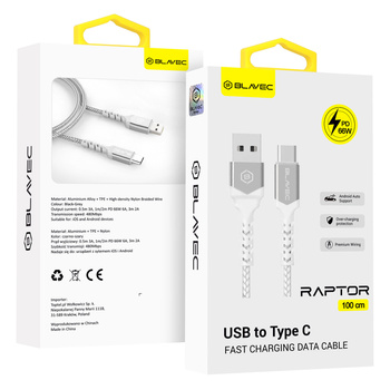 Blavec Kabel USB auf USB-C zum Laden 66W 6A 1 m