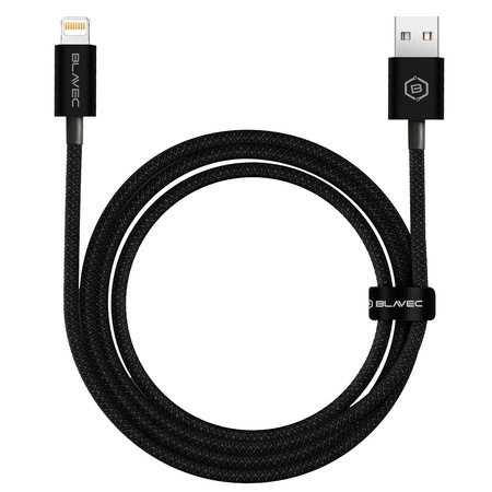 Blavec Kabel Candy mit Geflecht USB auf Lightning 2,4A 2 m - Schwarz