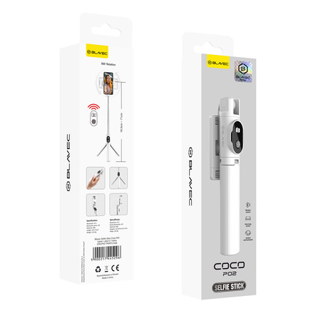 Blavec Selfie-Stick Coco Tripod + Fernbedienung 0,7 - Weiß