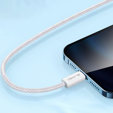 Blavec Kabel Candy mit Geflecht USB auf USB-C PD 60W 3A 3 m - Weiß
